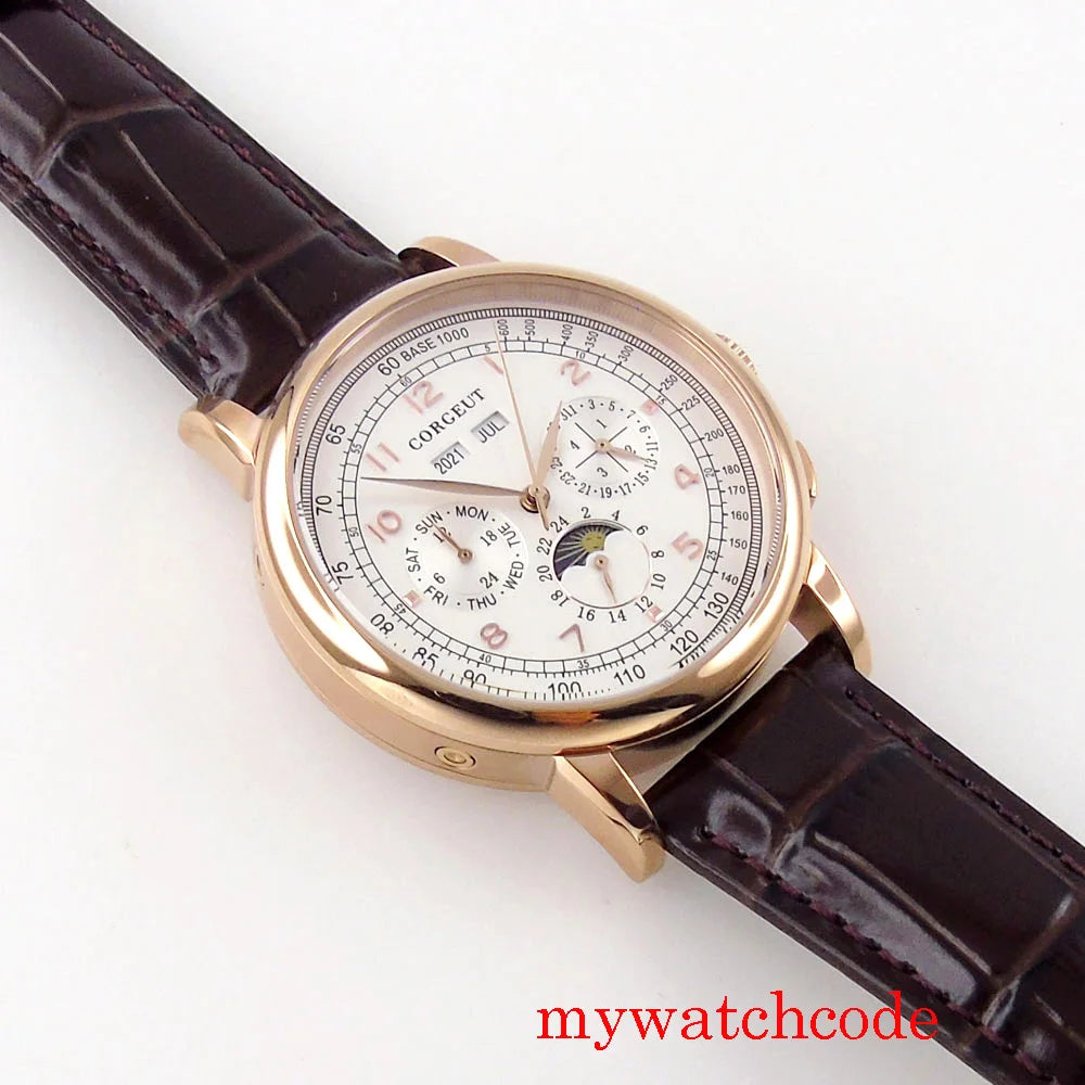 vastara - corgeut horizon master moonphase automatic watch watch 35 - casual unisex timepiece with stainless steel (USA)