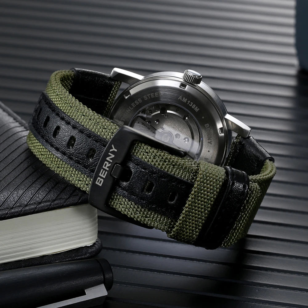 vastara berny 50m miyota 8215 classic railroad for watch 6 - classic unisex timepiece with stainless steel (USA)