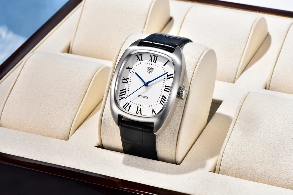 vastara rollstimi oval 's es for vh31 clock gift leather watch 11 - classic unisex timepiece with stainless steel (USA)