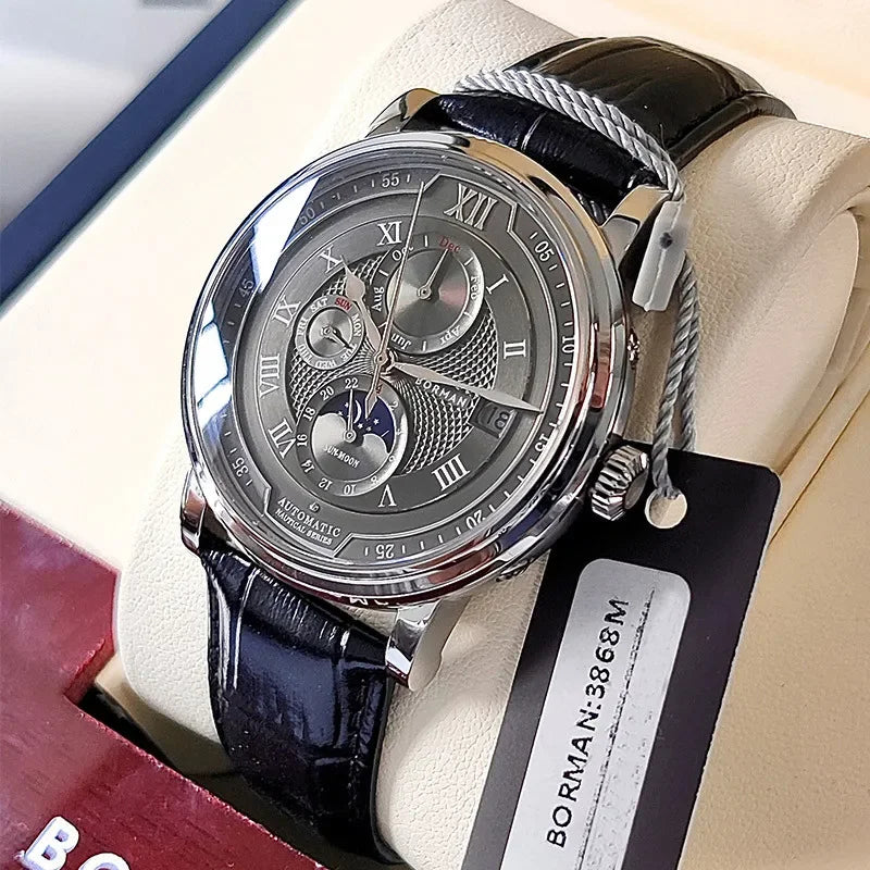 vastara - borman imperium 40mm automatic mechanical moonphase watch watch 5 - casual unisex timepiece with waterproof (USA)