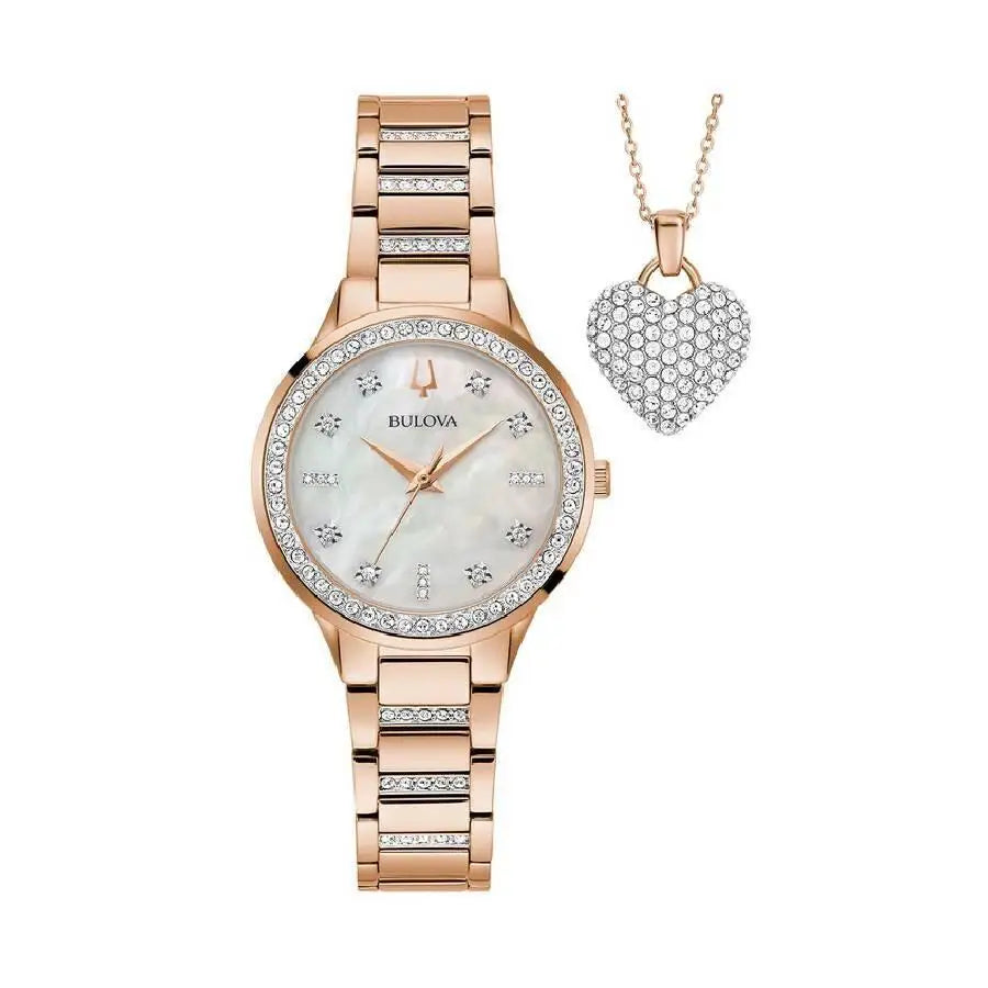 Bulova | Quartz Crystal Ladies Watch Box Set - Luxury Watch with precision timepiece
