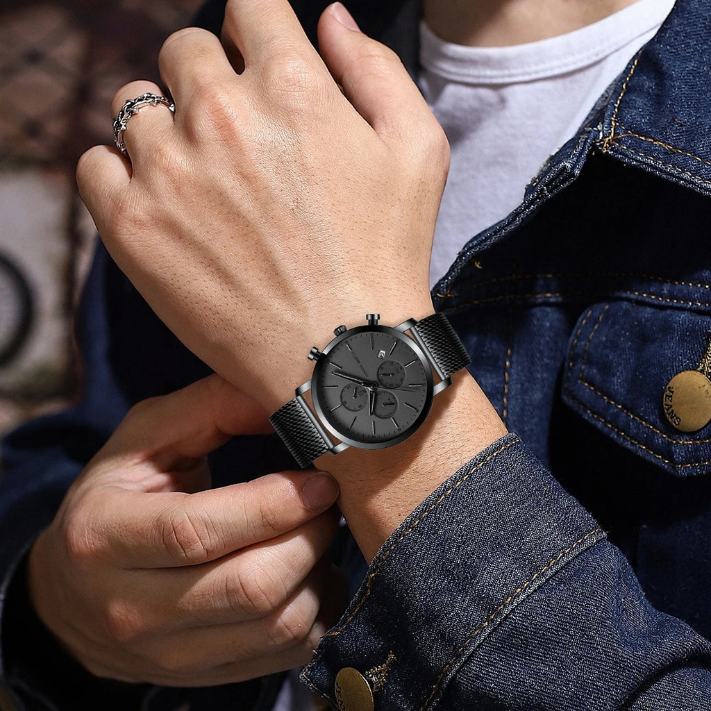 HANNAH MARTIN Brand Men Watch Black Stainless - Product Image 5