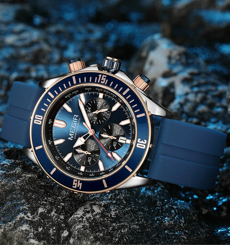 vastara sport chronograph with auto date luminous hands watch 6 - modern unisex timepiece with chronograph (USA)