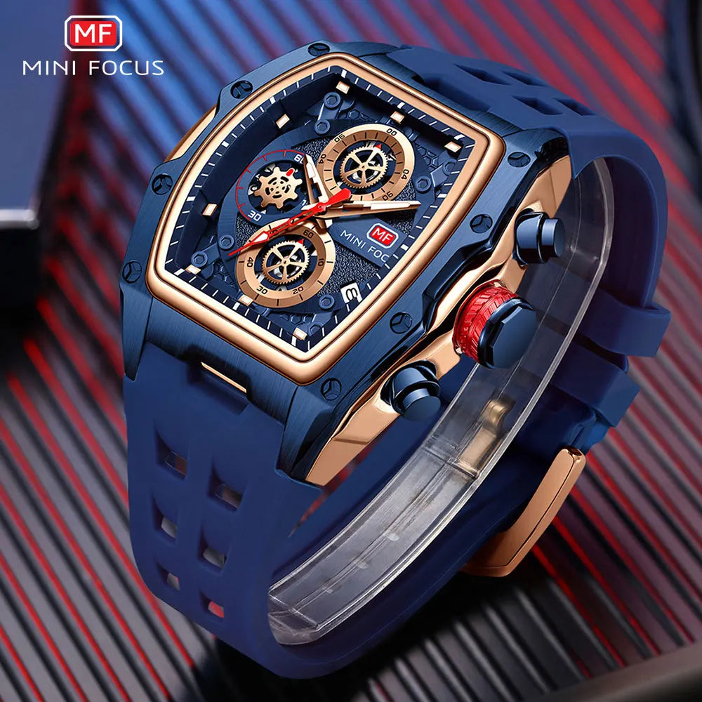 vastara chronograph mini focus blue military sport watch watch detail - reliable movement, chronograph, waterproof classic