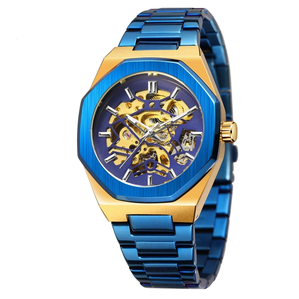 vastara - skeleton luxe automatic business watch for men watch 9 - casual unisex timepiece with stainless steel (USA)