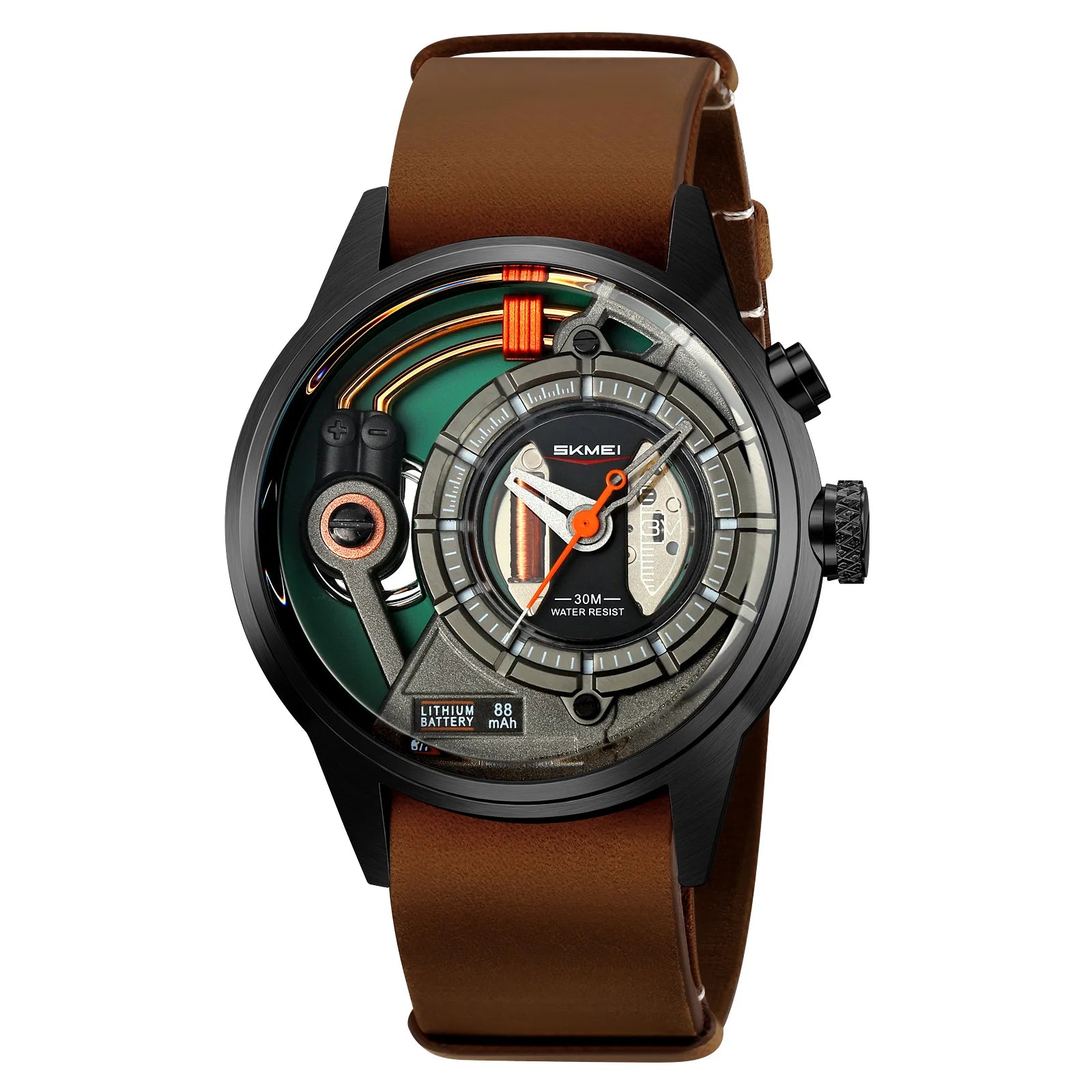 vastara skmei s genuine leather business elites alloy es s casual wristes display clock 2333 watch 29 - casual unisex