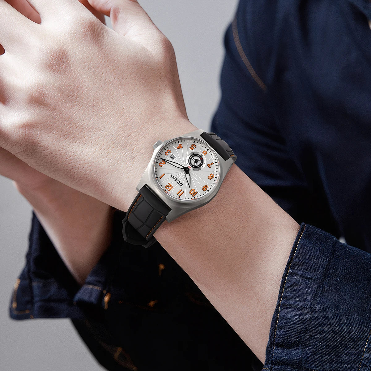 vastara berny full titanium super luminous with sapphire st1731 watch 41 - classic unisex timepiece with stainless steel