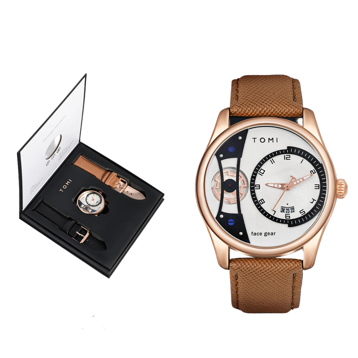 vastara - moderno dualstrap men s minimalist business watch gift watch 10 - casual unisex timepiece with waterproof (USA)