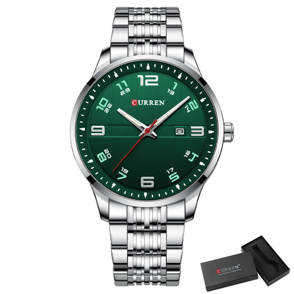 vastara men's automatic watch steel date luminous 42mm watch 18 - modern unisex timepiece with stainless steel (USA)