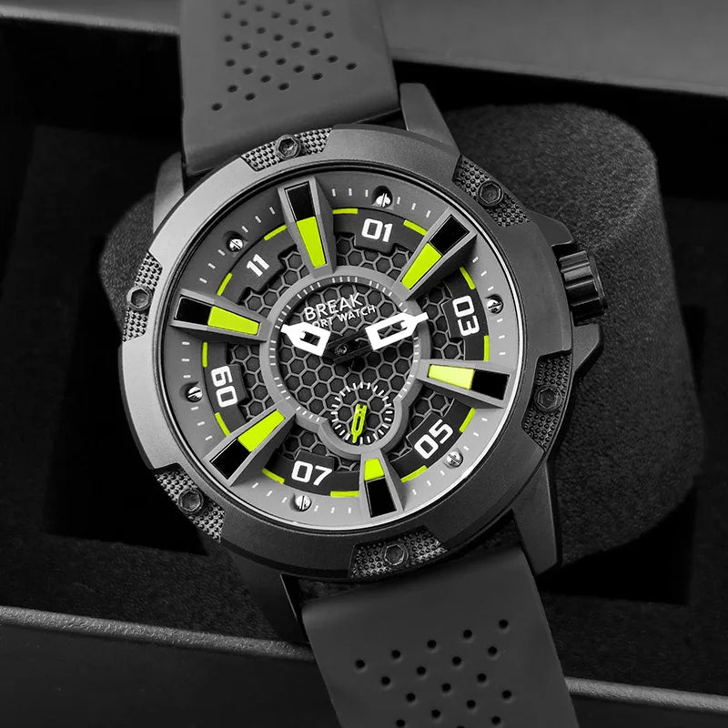 vastara break casual sport es rubber strap military reloj - casual unisex watch with stainless steel in white stainless