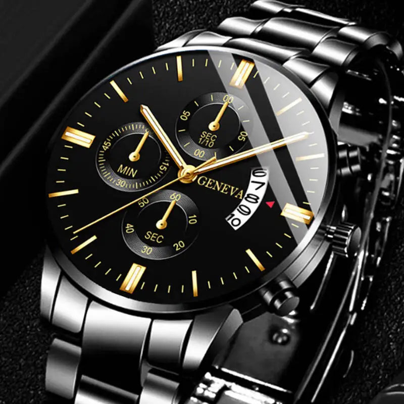 vastara - stryke classic steel watch watch detail - quartz movement movement, stainless steel, waterproof casual design (USA)