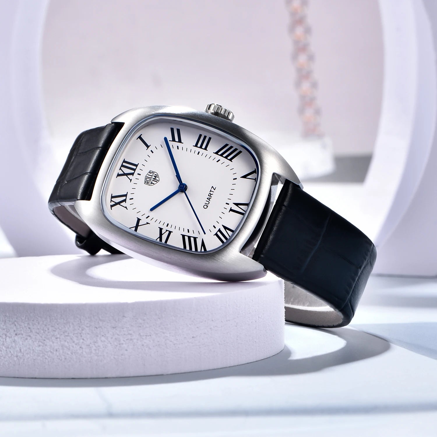 unisex classic watch vastara rollstimi oval 's es for vh31 clock gift leather - daily wear timepiece with white dial (USA)