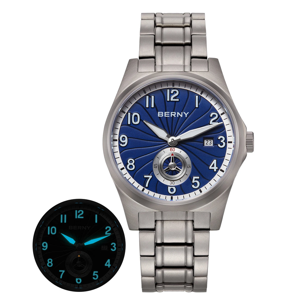 vastara berny full titanium super luminous with sapphire st1731 watch 55 - classic unisex timepiece with stainless steel