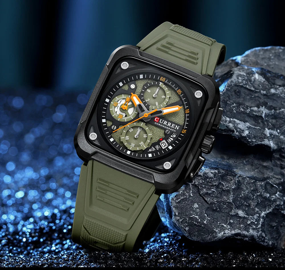 vastara 's es square original luminous chronograph for relogio watch 18 - classic unisex timepiece with chronograph (USA)