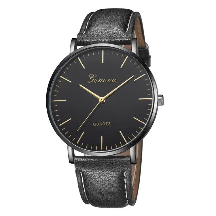 vastara - geneva axis classic leather quartz watch for men watch 10 - casual unisex timepiece with waterproof (USA)