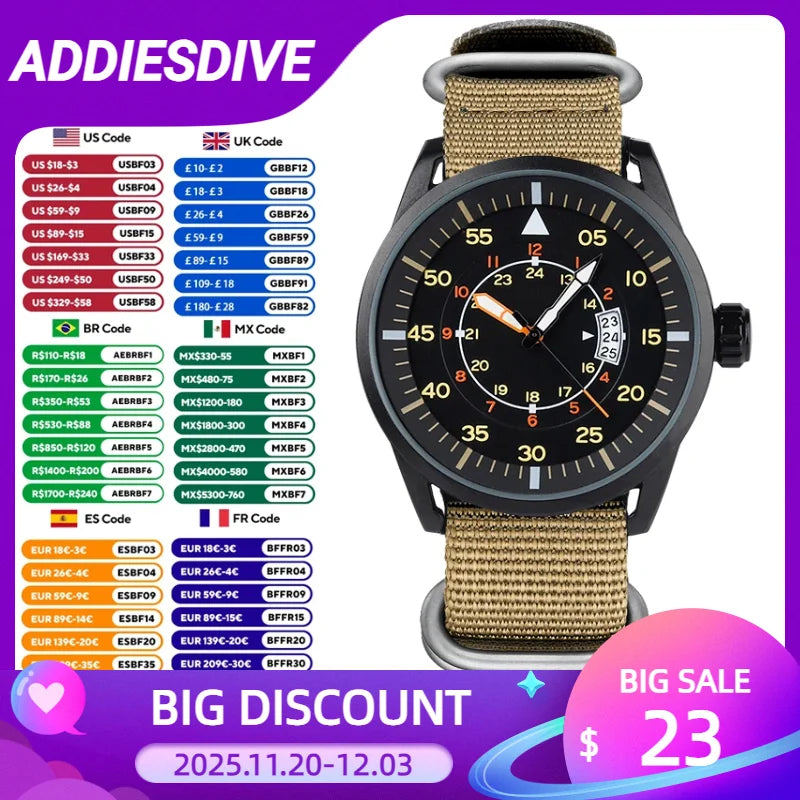 vastara addiesdive for 44mm round dial 50m my-jd1508 relogio masculino diving wristes - modern unisex watch with stainless