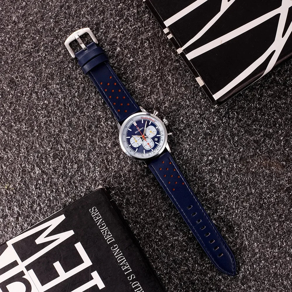 vastara chronograph incaseda chronograph multifunctional - genuine leather chronograph design watch 5 - modern unisex