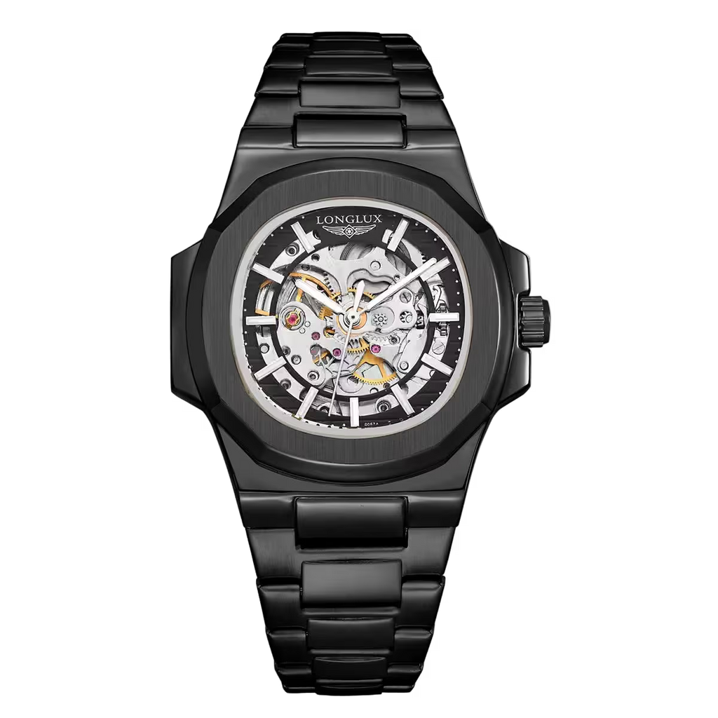 vastara - steelcrest phantom automatic watch - formal unisex watch with waterproof in neutral stainless steel (USA)