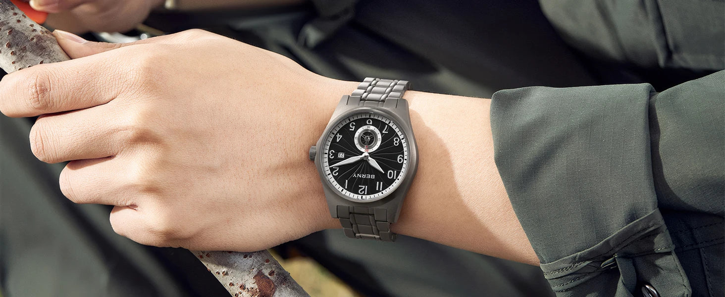 vastara berny full titanium super luminous with sapphire st1731 watch 17 - classic unisex timepiece with stainless steel