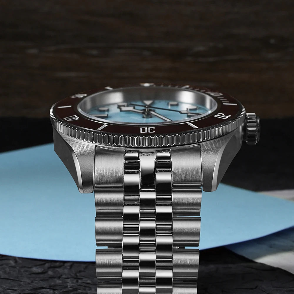 San Martin mm Diver Watch Enamel Dial Light Blue - Product Image 5