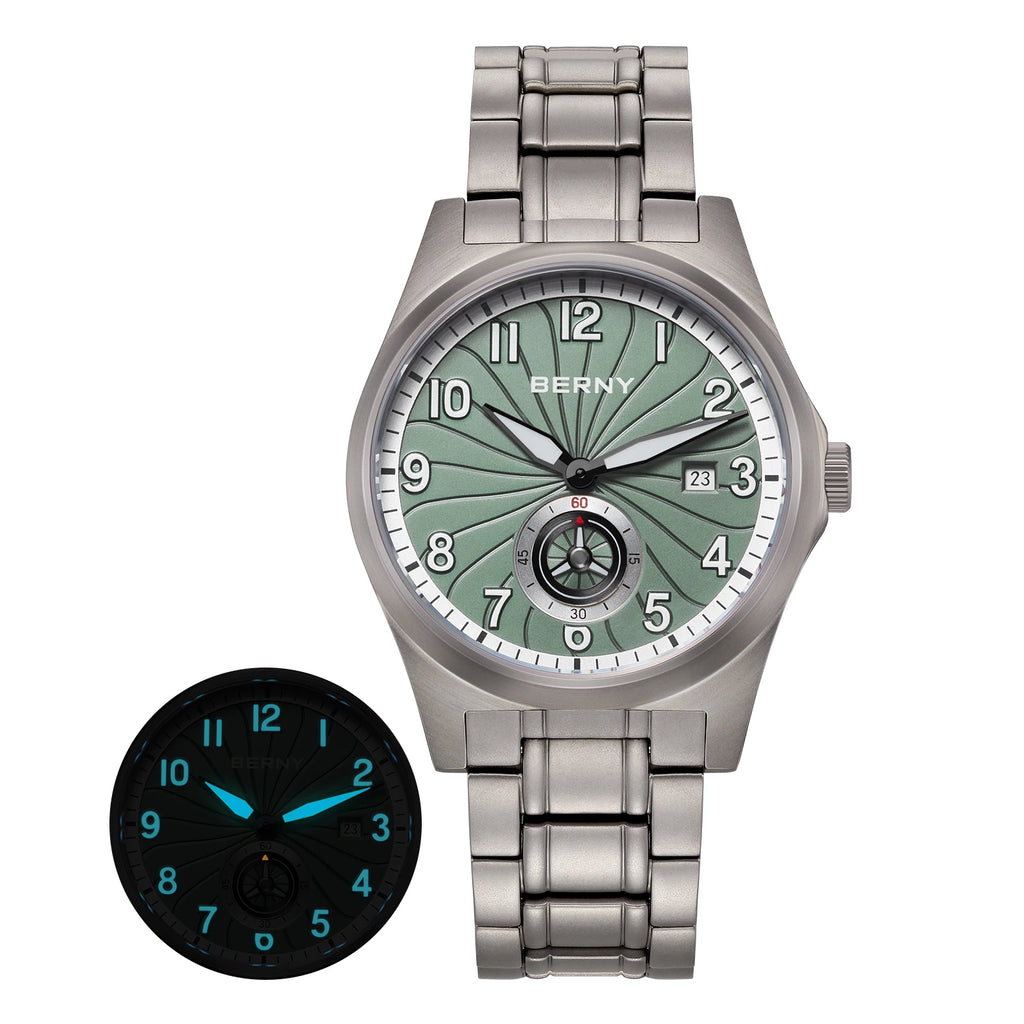 vastara berny full titanium super luminous with sapphire st1731 watch 48 - classic unisex timepiece with stainless steel