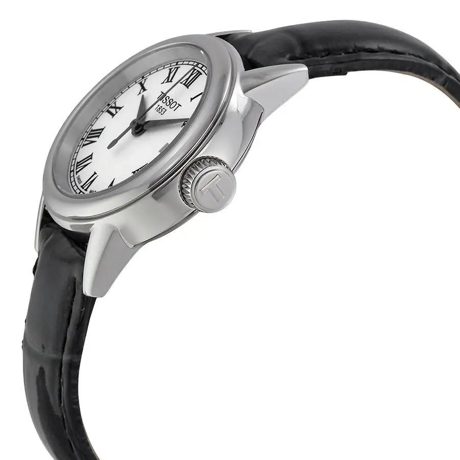 Tissot | Carson White Dial Black Leather Ladies - Product Image 2