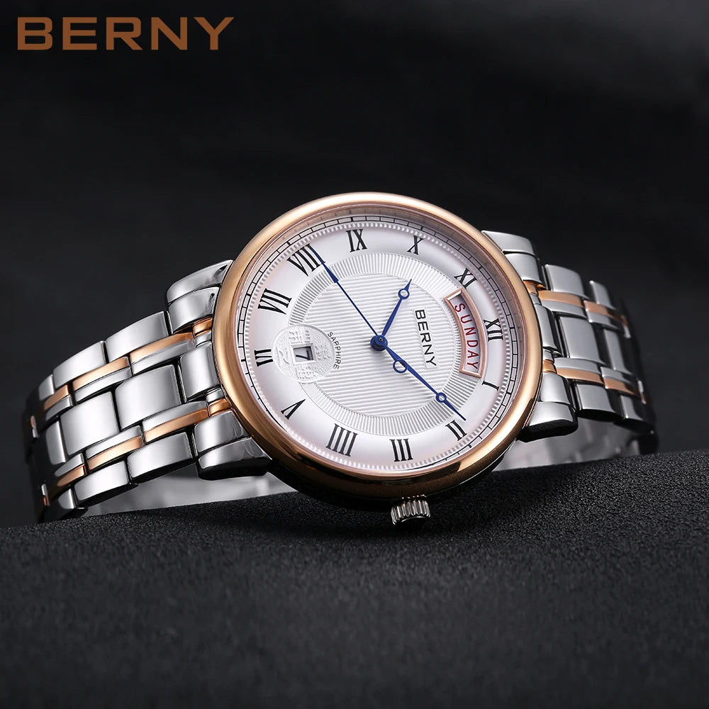 vastara berny miyota vj55top day date stainless steel sapphire for watch detail - reliable movement, chronograph, waterproof