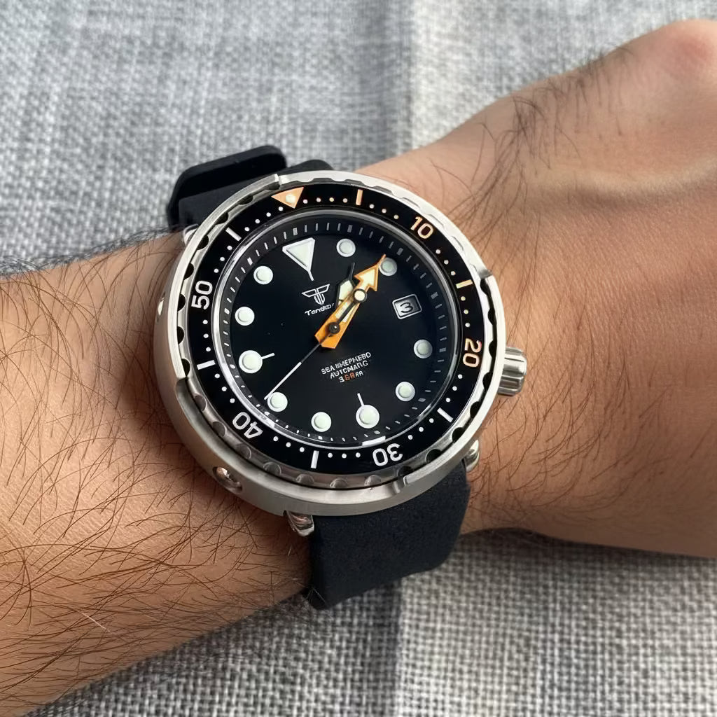 Tandorio Tuna Dive Steel Mechanical Men Watch bar - Product Image 3