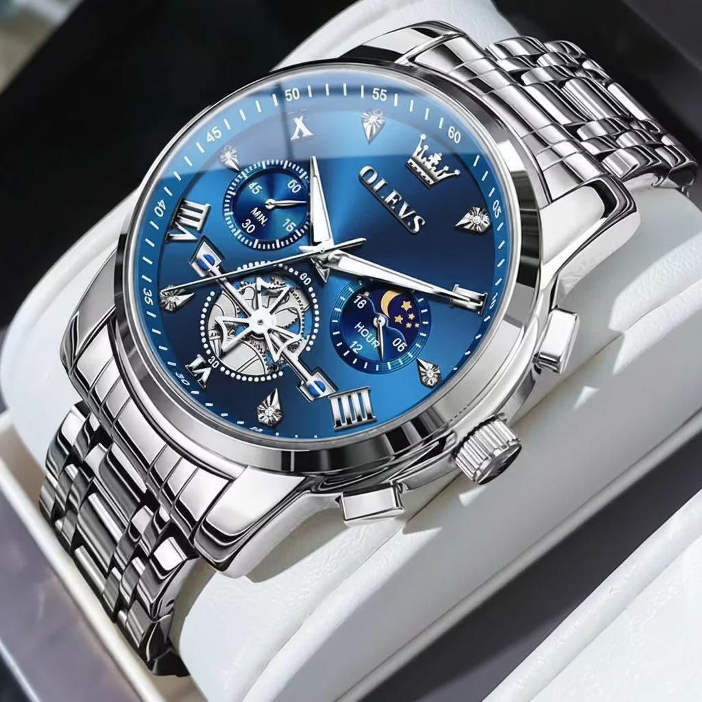 vastara - apollo chrono classic men s multifunction watch watch detail - reliable movement, chronograph, waterproof modern