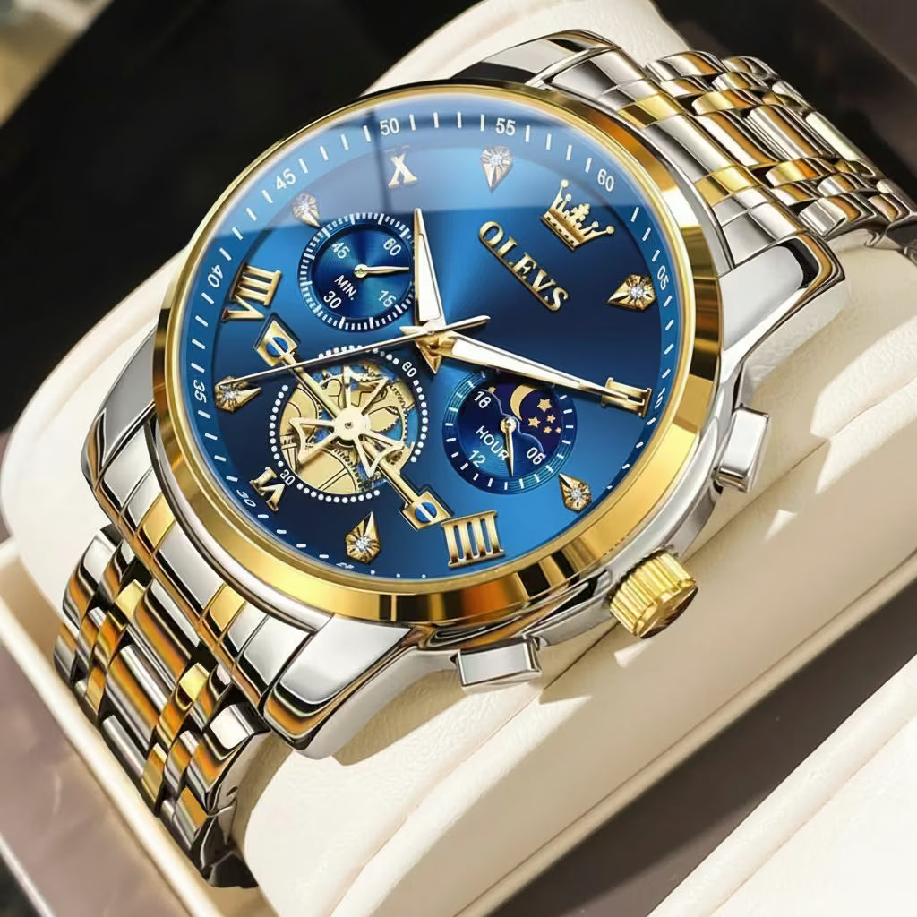 VASTARA vastara - apollo chrono classic men s multifunction watch unisex timepiece - chronograph stainless steel watch (USA)