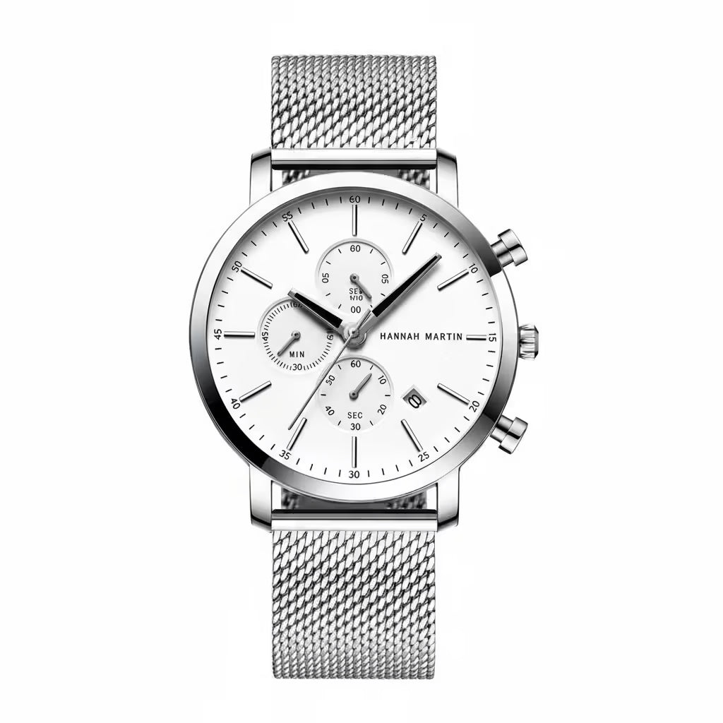 Fashion Black Stainless multifunction Men Watches - Luxury Watch with precision timepiece