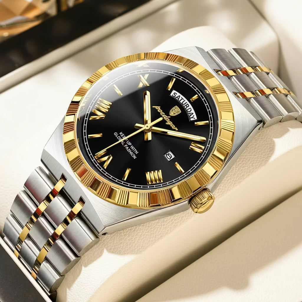 vastara - aurelius chrono luxury quartz roman calendar watch for men watch 9 - casual unisex timepiece with waterproof (USA)