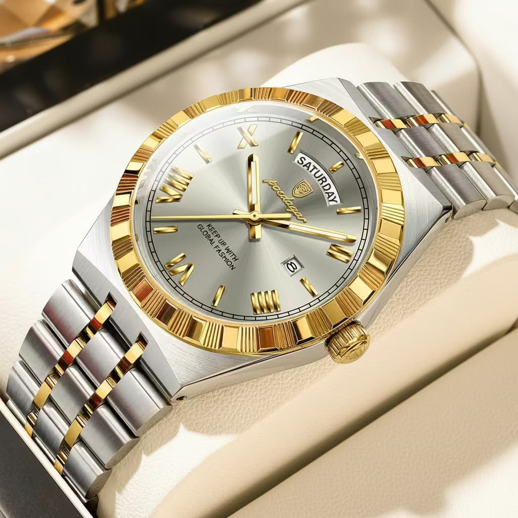 unisex casual watch vastara - aurelius chrono luxury quartz roman calendar watch for men - daily wear timepiece with neutral